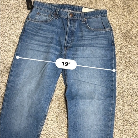 Rag & Bone Nina High Rise Straight Ankle Cigarette Cotton Raw Hem 29 Blue NWT - Picture 8 of 16